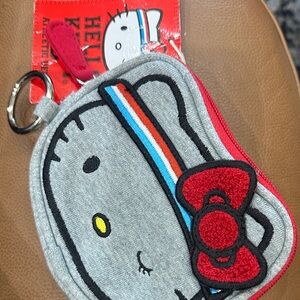 Hello Kitty Gray and Red Kids Coin Bag